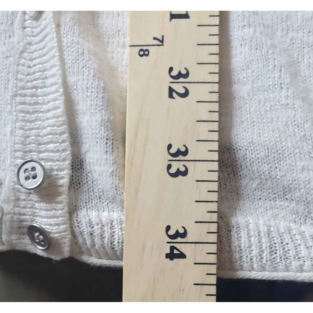 Eileen Fisher White Linen Cotton Slub Knit Cardigan Sweater L Spring Resort - Picture 7 of 7